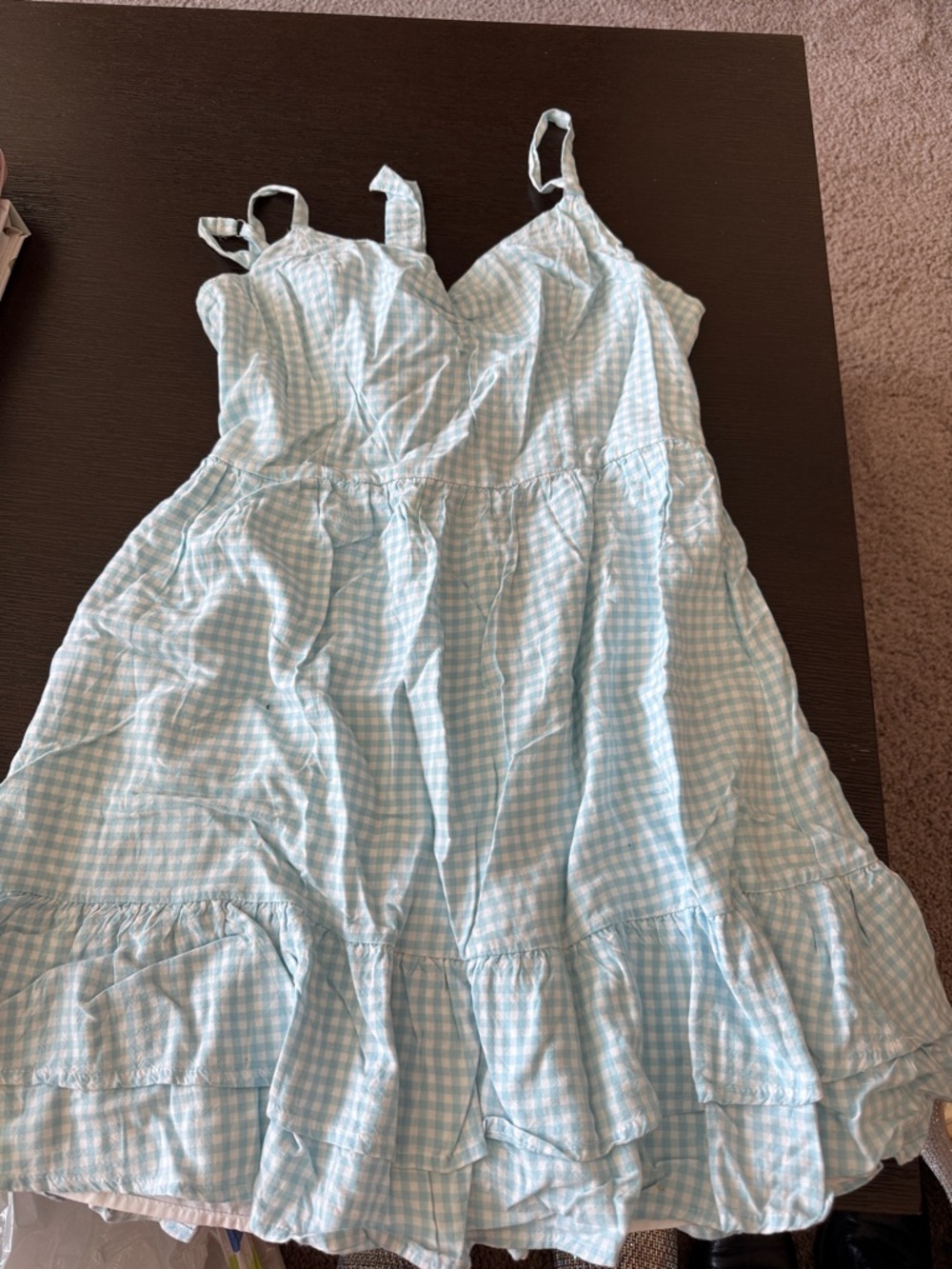Hollister Light Blue Gingham Mini Dress